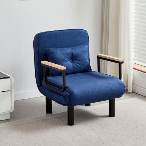MCC (SINGLE, BLUE) 4 in 1 Folding Sofa Bed Convertible Lounge Chair