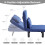 MCC (SINGLE, BLUE) 4 in 1 Folding Sofa Bed Convertible Lounge Chair 4