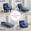 MCC (SINGLE, BLUE) 4 in 1 Folding Sofa Bed Convertible Lounge Chair 5