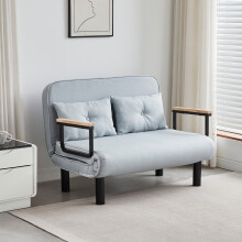 (DOUBLE, LIGHT GREY) 4 in 1 Folding Sofa Bed Convertible Lounge Chair