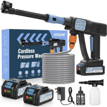 Cordless Pressure Washer, Portable Power Washer for Patio & Car, 6 in 1 Battery-Operated System with 5M Hose, Jet Wash Tool with Dual Batteries