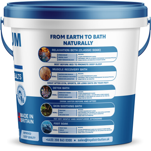 (2Kg) Magnesium Flakes Bucket for Relaxation Bath Soak 2