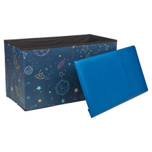(Galaxy) Kids Toy Storage Chest & Ottoman Bench 60cm, Collapsible