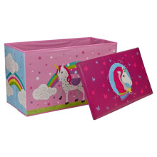 (Unicorn) Kids Toy Storage Chest & Ottoman Bench 60cm, Collapsible