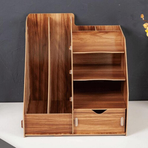 Elegant Document Organizer for Office Desk, Multi-compartment Storage Wooden Mail Sorter, Fine Workmanship &amp; Durability, Superb Craftsmanship, 1