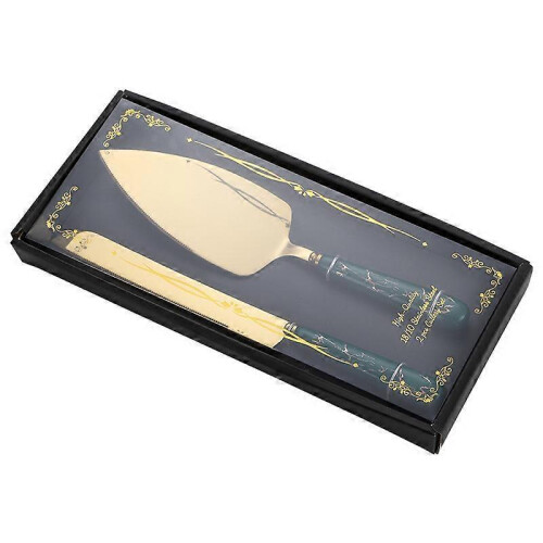 2 Pcs Stainless Steel Ceramic Handle Cake Knife Cake Shovel Gift Box Set Baker