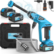 Cordless Pressure Washer, Portable Car Washer with 2 Batteries, 6 in 1 Portable Cordless Pressure Washers with 5M Hose for Car/Floor/Garden Cleaning