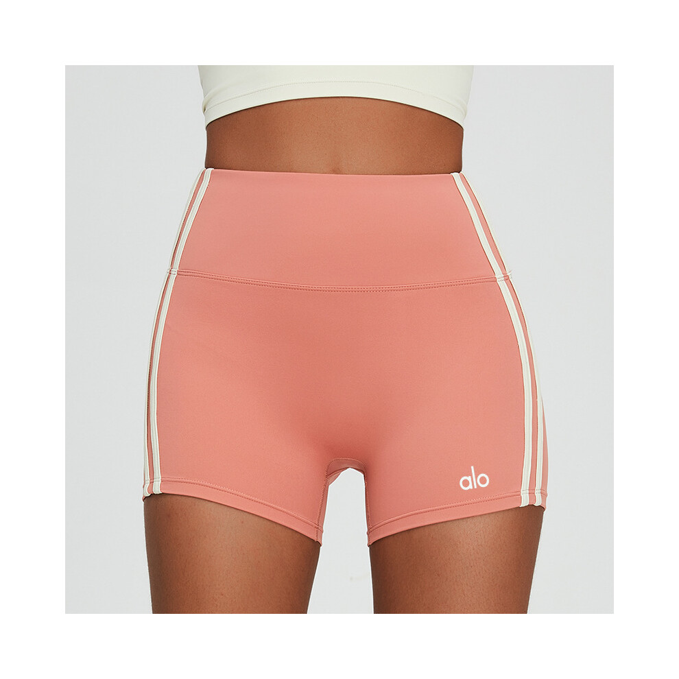 (Pink and white (bottom), L) Yoga suit Yoga American sexy cross-beautiful back Pilates fitness shorts vest two pieces