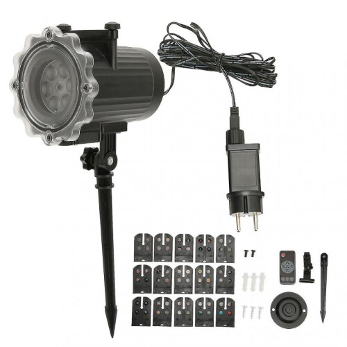 Festive Pattern Projector Light for Indoor Outdoor Decoration, Remote Controlled Snowflake Light with 15 Different Holiday Scenes, Creates Magical