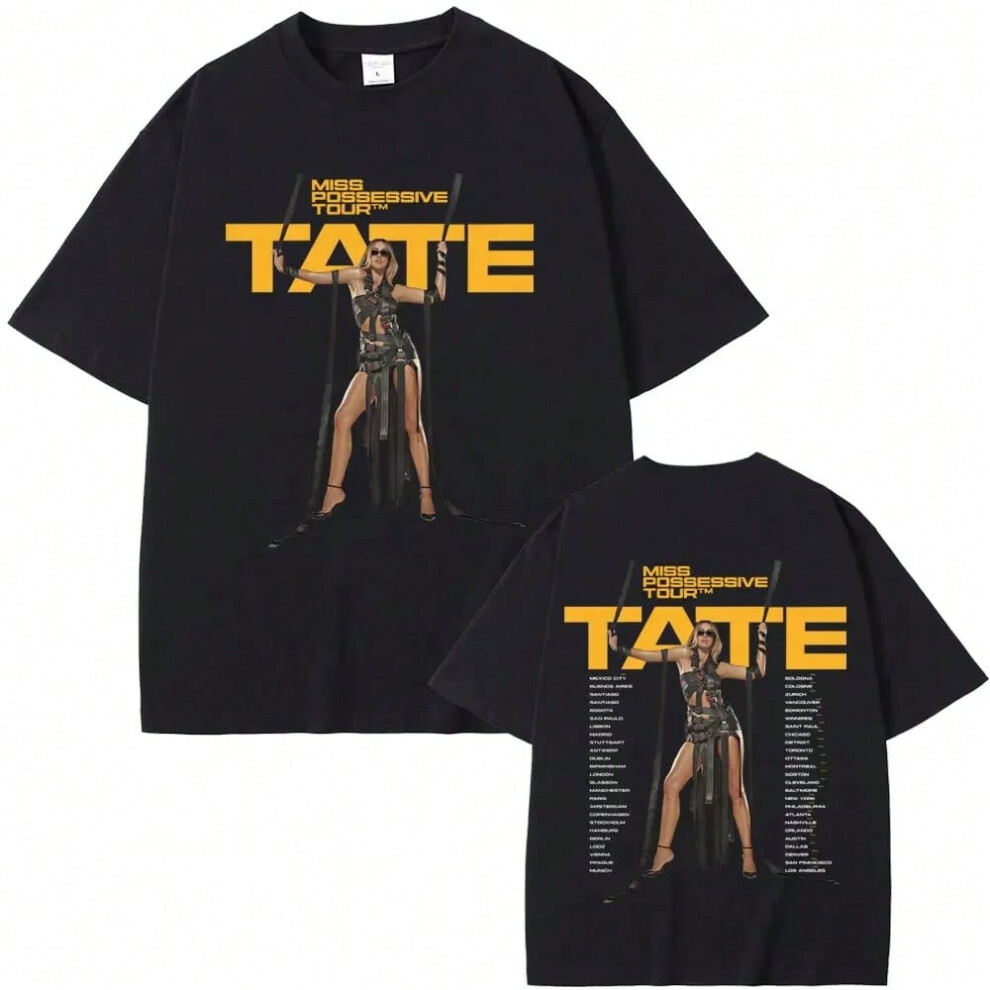 (21, M) 2025 Singer Tate Mcrae T8 Music T Shirts Men's Women Vintage T-shirt Summer Cotton Oversized Short Sleeve Tee Tops for Fans Gift