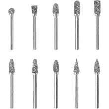 (As show, One size) Tungsten Steel Turbine 10-piece Mold Special Tungsten Steel Alloy Mold Grinder Tool Rough Grinding
