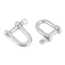 (As show, One size) 304 Stainless Steel Screw Pin D Style Chain Dee Shackle 4mm For Rigging Pack Of 2