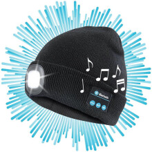 (grey) Bluetooth LED Beanie Warm Insulating Rechargeable Hat with Bluetooth Speakers and LED Light Warm Beanie