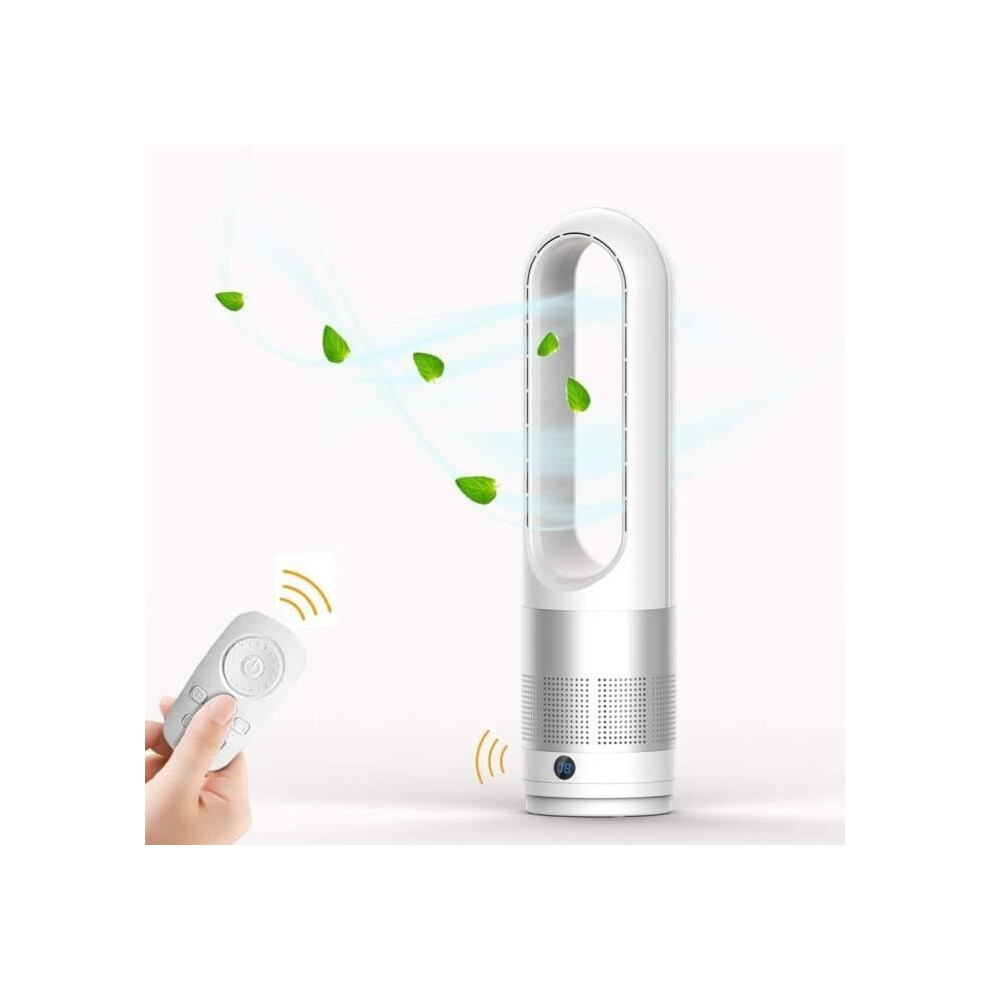 Ventilateur sur pied silencieux avec télécommande - MARSEE - 60 cm, minuterie 8 h, oscillation 8 vitesses - Argent