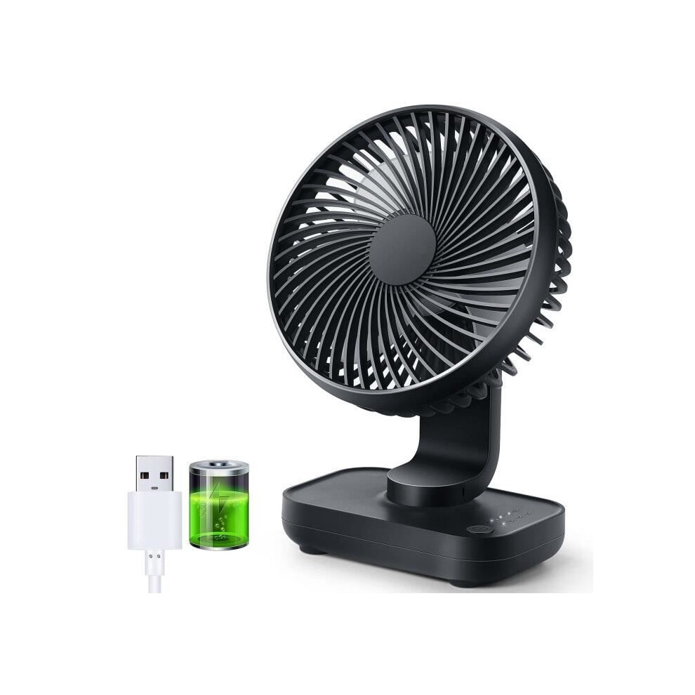 Mini ventilateur de bureau, petit ventilateur USB silencieux, batterie rechargeable 4000 mAh, 4 vitesses