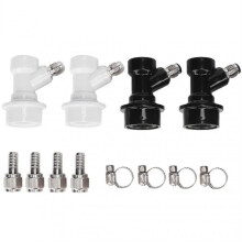 4PCS Threaded Ball Lock Keg Fittings Plastic Connector with Adapter Clamp Edition 1