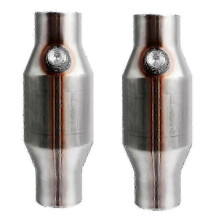 For 2Pcs 2.5inch Spun Universal Catalytic Converter High Flow Stainless Steel 425250 Exhaust Catalytic Edition 0617