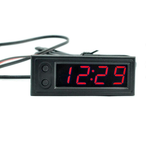 12v High-precision Clock Car Temperature Voltage Monitor Panel Meter Adjustable Edition 0617