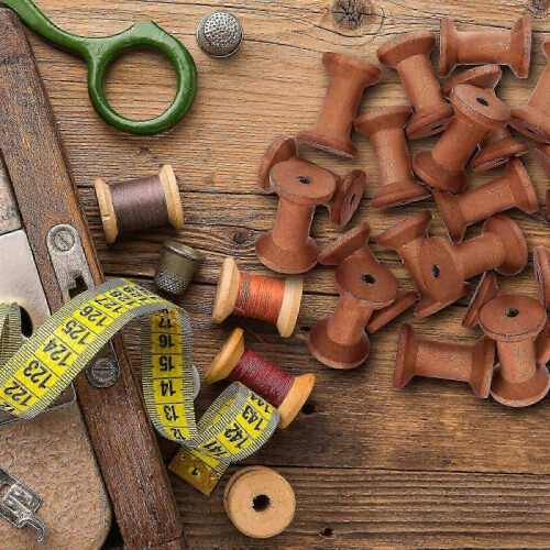 20pcs Empty Thread Spools Wood Spools Thread Holders Empty Ribbon Spools Yarn Spools Sewing Supplies Edition 0617 2