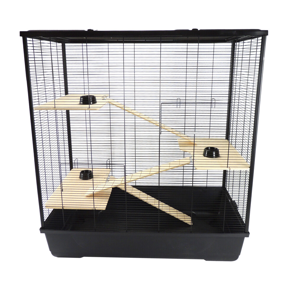 Little-Friends Hamster & Rat Cage 100Cm Plaza Xl Multi-Level Black