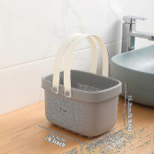 (Large, The Cherry Blossom Powder) Simple Portable Hollow Reusable Plastic Bathroom Storage Organizer Basket Home For Food Snacks Toys