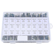 (As show, One size) 460pcs Aluminum Electrolytic Capacitor High Frequency Inline Kit 24 Kinds Of Specifications Resista