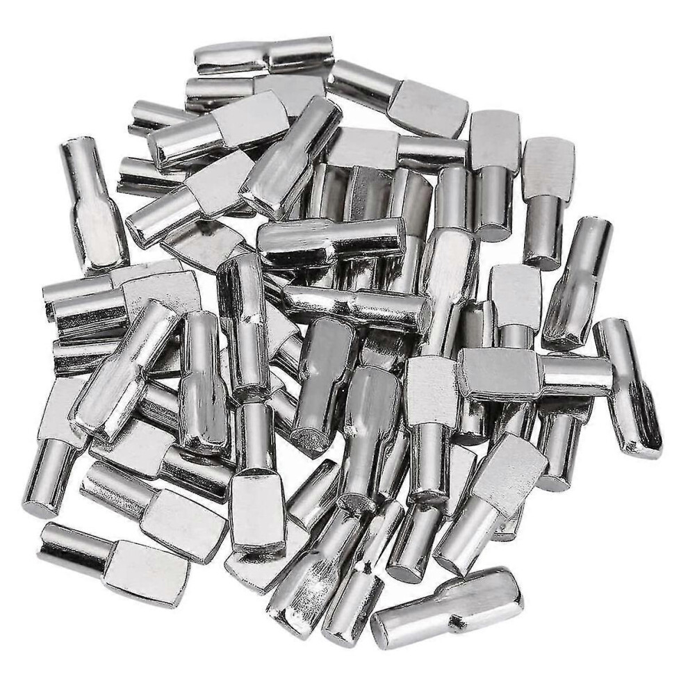 (As Show, One Size) 5Mm Cabinet Shelf Support Pegs Spoon Shape Metal Shelf Pins For Shelves, 100Pcs Silver Color 5022564513821