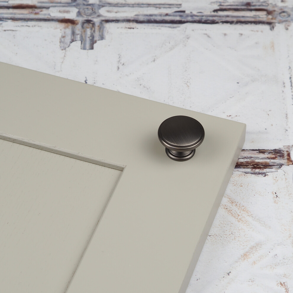 (32Mm Knob) Dark Grey Cup Handle Matching Kitchen Knobs 5060796708875
