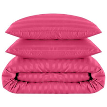 (PINK, DOUBLE) Stripe Duvet Quilt Cover Set Single Double King