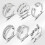 6pcs Anxiety Ring Women's Adjustable Split Ring Set Rotating Ring Ring Suitable for Anxiety 1