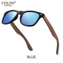 (Blue) Polarized Sunglasses For Men And Women, Wooden Sunglasses