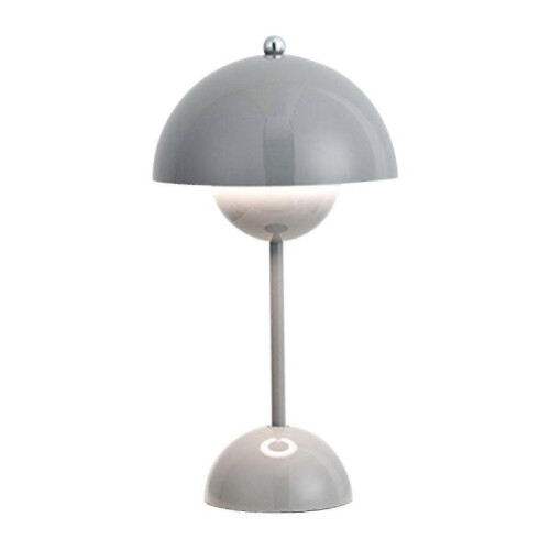 (Gray) Table Lamp Nordic Danish Flower Bud Table Lamp (Rechargeable)