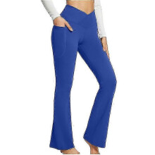 (2XL, blue) Bootcut Yoga Pants With Pockets For Women High Waist Workout Bootleg Pants Tummy Control, Work Pants For Women f26