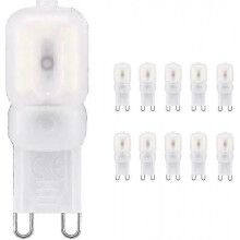 10pcs G9 Led Light Bulbs G9 Base 1.5 Watts Cool White 220v Dimmable Frosted Lens Light Lamps for Indoor Chandelier Ceiling f54
