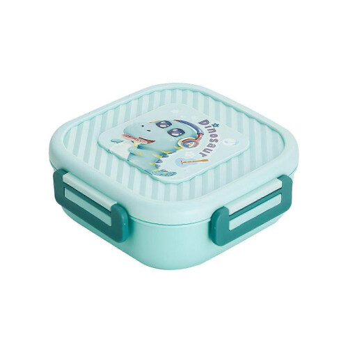 (Green) Heatable Plastic Lunch BoxStudent Bento BoxSquare Divided Compartment Plastic Lunch BoxSealed Lunch BoxPortable
