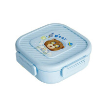 (Blue) Heatable Plastic Lunch BoxStudent Bento BoxSquare Divided Compartment Plastic Lunch BoxSealed Lunch BoxPortable