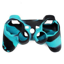 Touch Controller Grip Cover Durable Silicone Case for Controller Non-Slip Grip Blue Black 1Pcs