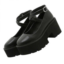 High Heel Sandals for Women Buckle Summer Shoes Comfortable Wearing Black EVA Sole 1Pair