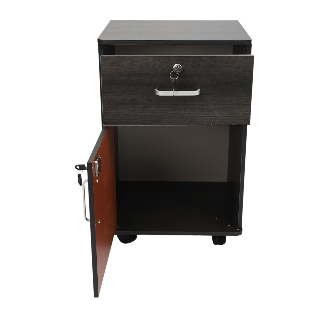 Mobile File Cabinet Multiple Drawers Sturdy Under Desk Rolling File Cabinet with Locks Wheels for Home Office Walnut Color