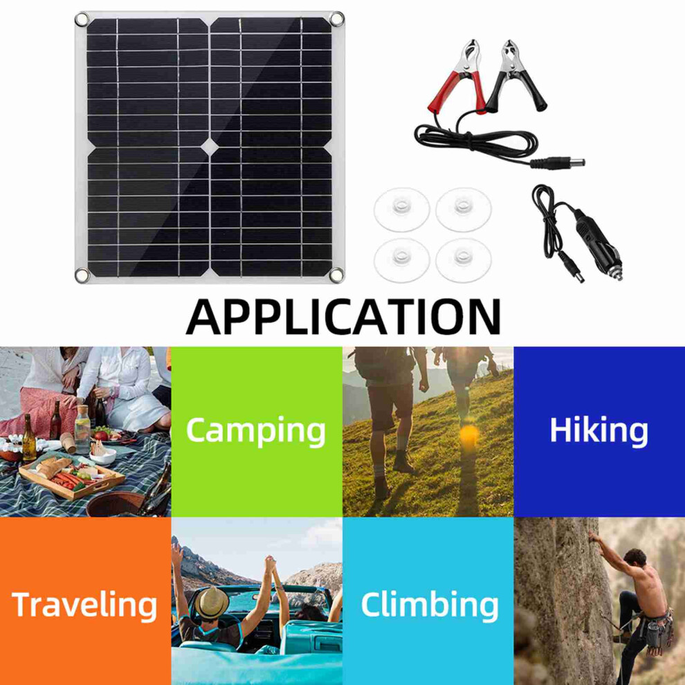 20 Watt 12 Volt Solar Panel Kit Monocrystalline Solar Panel + 50A Pwm Charge Controller + Battery Clips 22% High-Efficiency For Rv Boats Tr 8741311671931