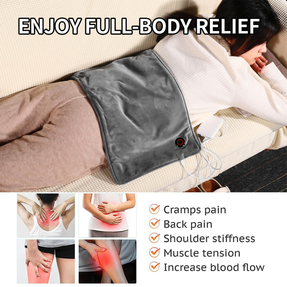 Electric Heating pad for Back/Shoulder/Neck/Knee/Leg Pain Cramps and Arthritis Relief 3 Fast Heating Settings Auto-Off Machine Washable Inf-image-OPC-PHP8FZG-NEW