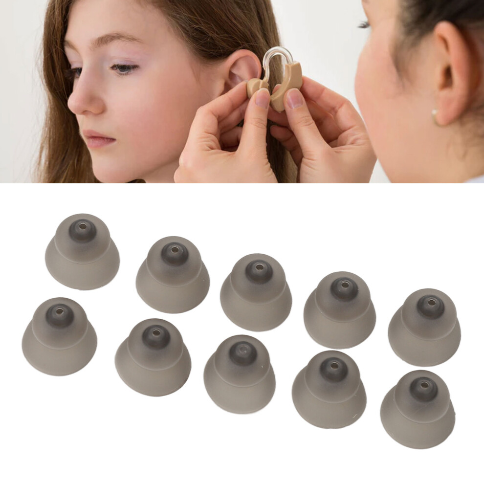 10pcs Sound Amplifier Dome Double Layer Open Washable Silicone Static Sound Amplifier Tips Ear Pieces Black for Phonak 11mm
