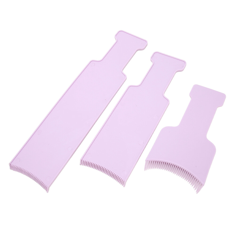 Purple 3Pcs Highlighting Board Barber Hair Salon Hair Dye Sectioning Paddle Set Hairdressing Tool For Coloring