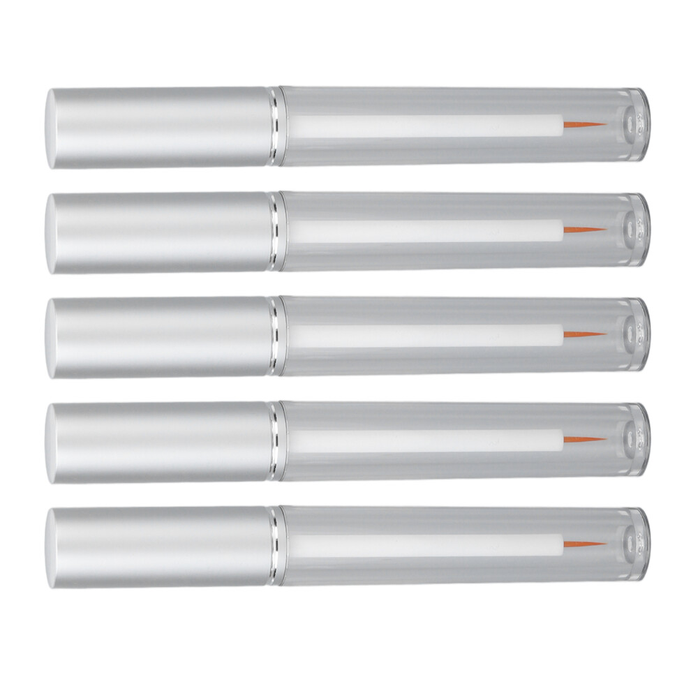 5Pcs 3ml Empty Mascara Tube Transparent Aluminum Cover Empty Container Bottles with Rubber Stopper for Traveling Camping