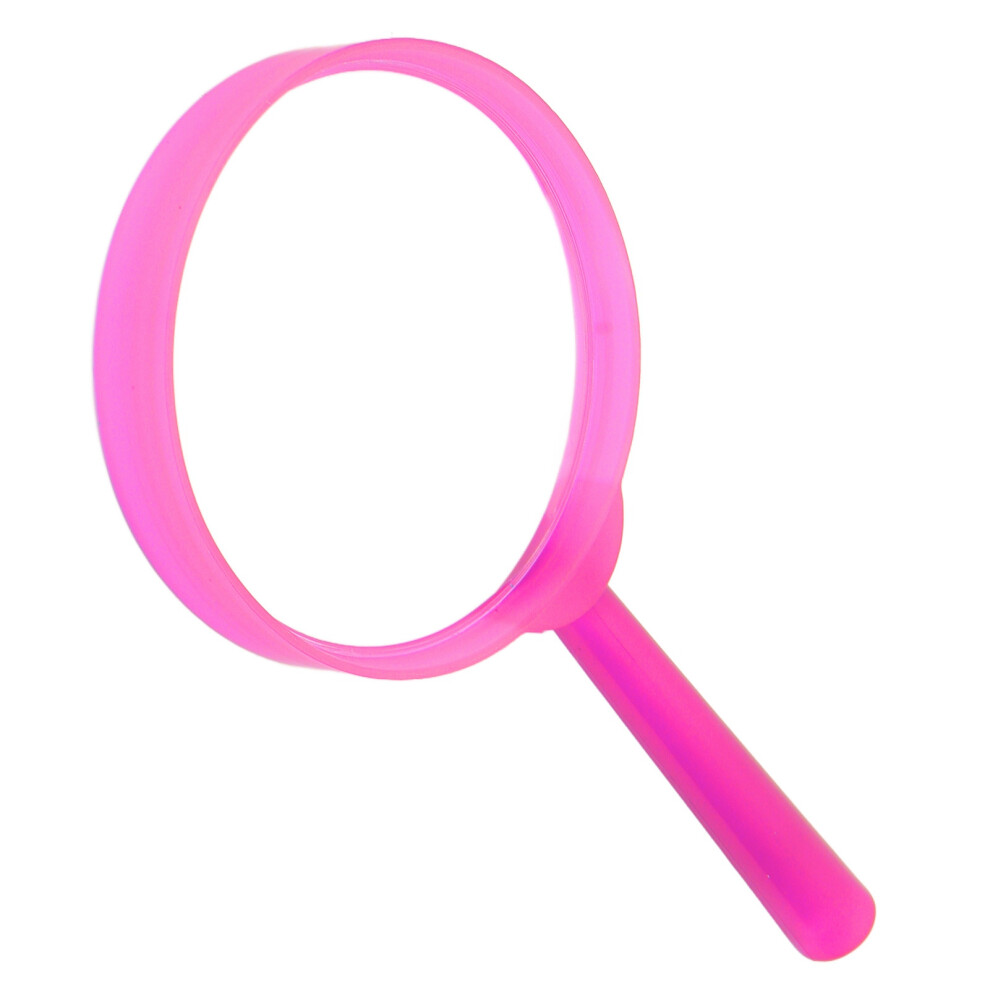 Mini Handheld Magnifier with Plastic Handle Portable Reading Magnifying Loupe for Students ChildrenPink