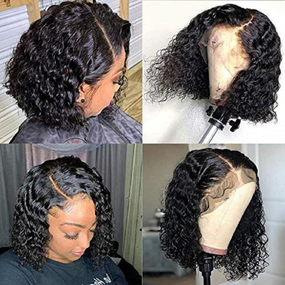 Unisex Short Bob Wigs Deep Wave Rose Net Wigs Short Curly Bob Wig Glueless Machine Made Wigs