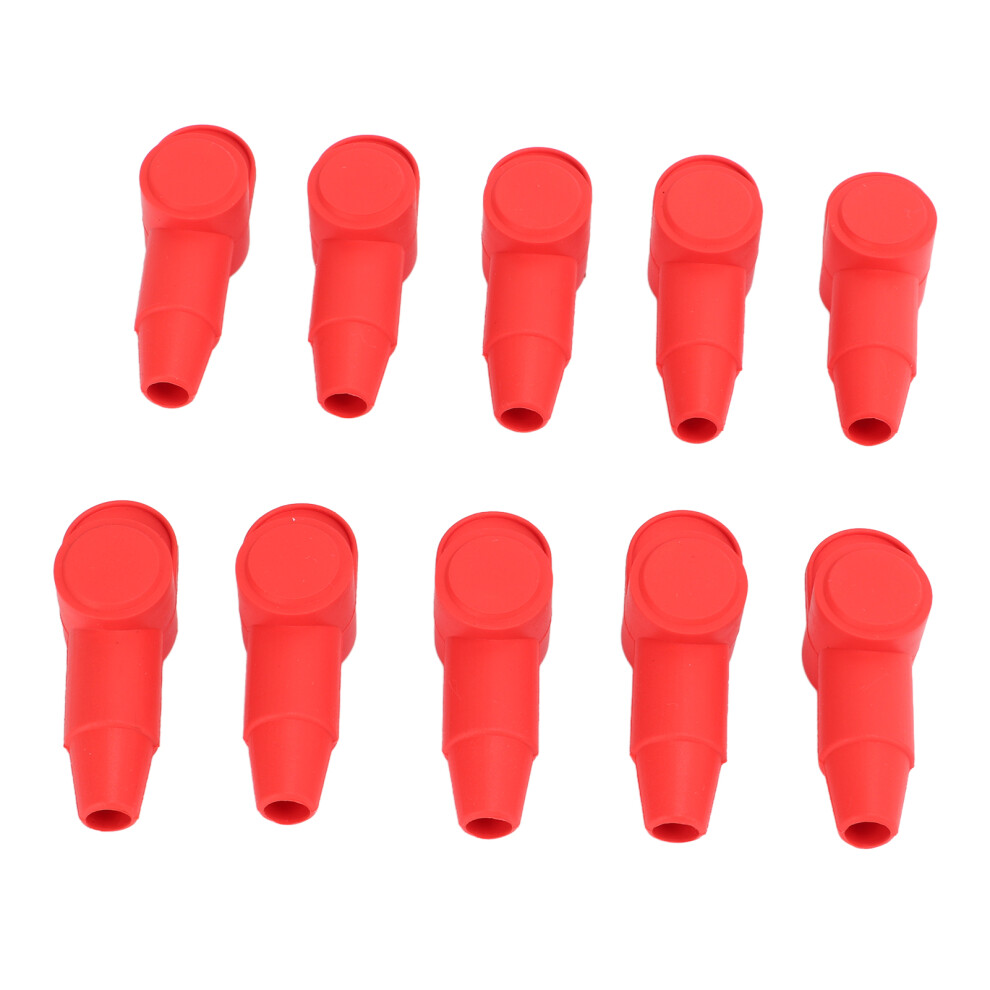 10Pcs Terminal Cover Silicone Red Alternator Battery Stud Terminal Protector Relacement For 10Â2Awg Wire 9301311680433