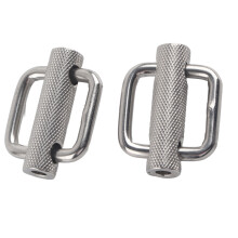 2Pcs Slide Buckle 316 Stainless Steel Rectangle Adjustable Knurled Roller Belt Buckles25mm