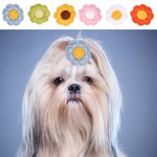 Hundebezopf-Accessoires 24 Stück – Bunte Farben, Haustierpflege Blumen-Knoten