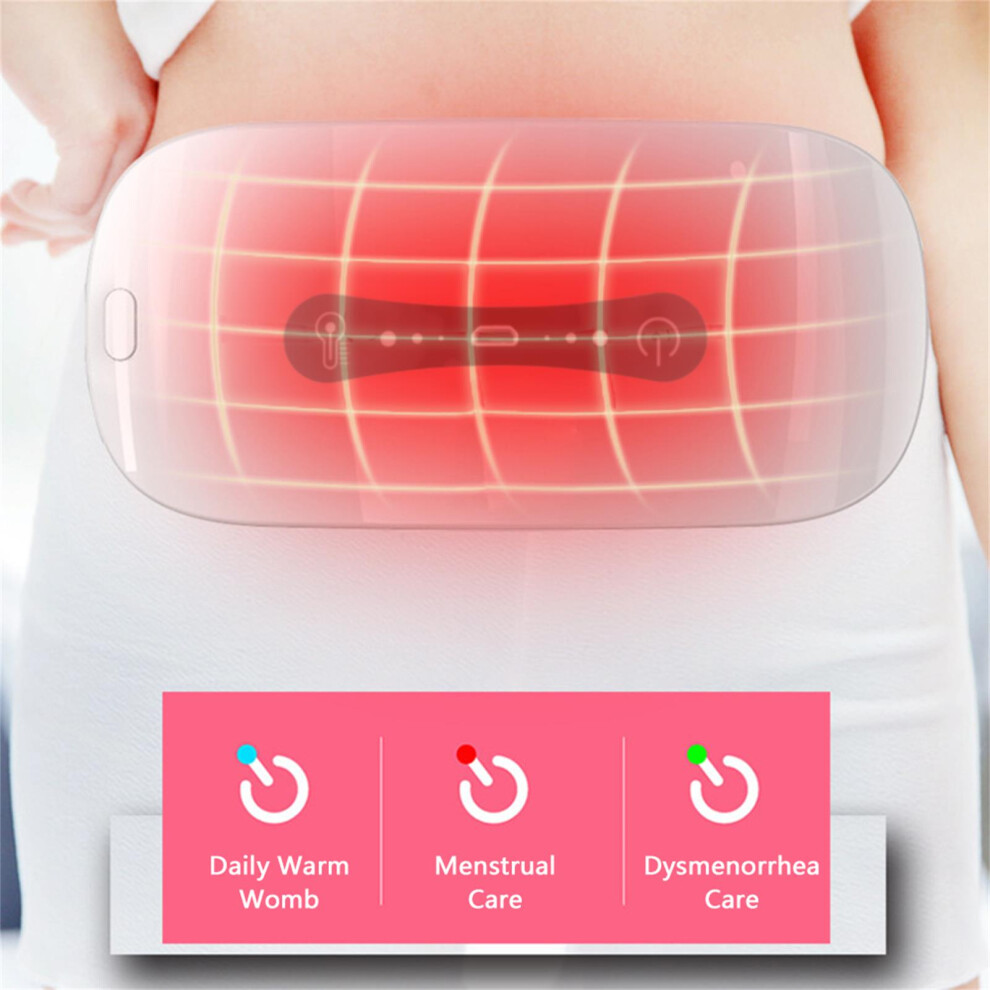 Menstrual Heating Pad Portable USB Cable Cordless with 3 Heat Levels and 3 Vibration Massage Modes for Back Belly Pain Relief Cramps for Wo